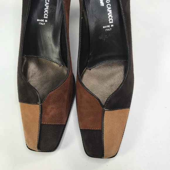 new! Roberto Capucci Squaretoe Suede Colour Block - Picture 2 of 8